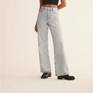 Dynamite indigo light blue heidi wide leg jeans size 25
